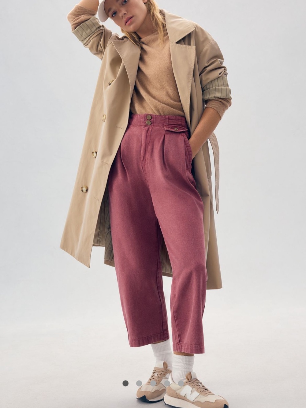 Anthropologie Pilcro Mid-Rise Pleated Crop Trousers